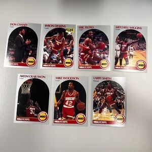 Vintage NBA Hoops Houston Rockets Player Lot - 1990-91 Era Basketball Cards
